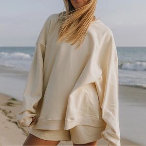 NWT Daily Drills oversized crew and sweatshorts Set